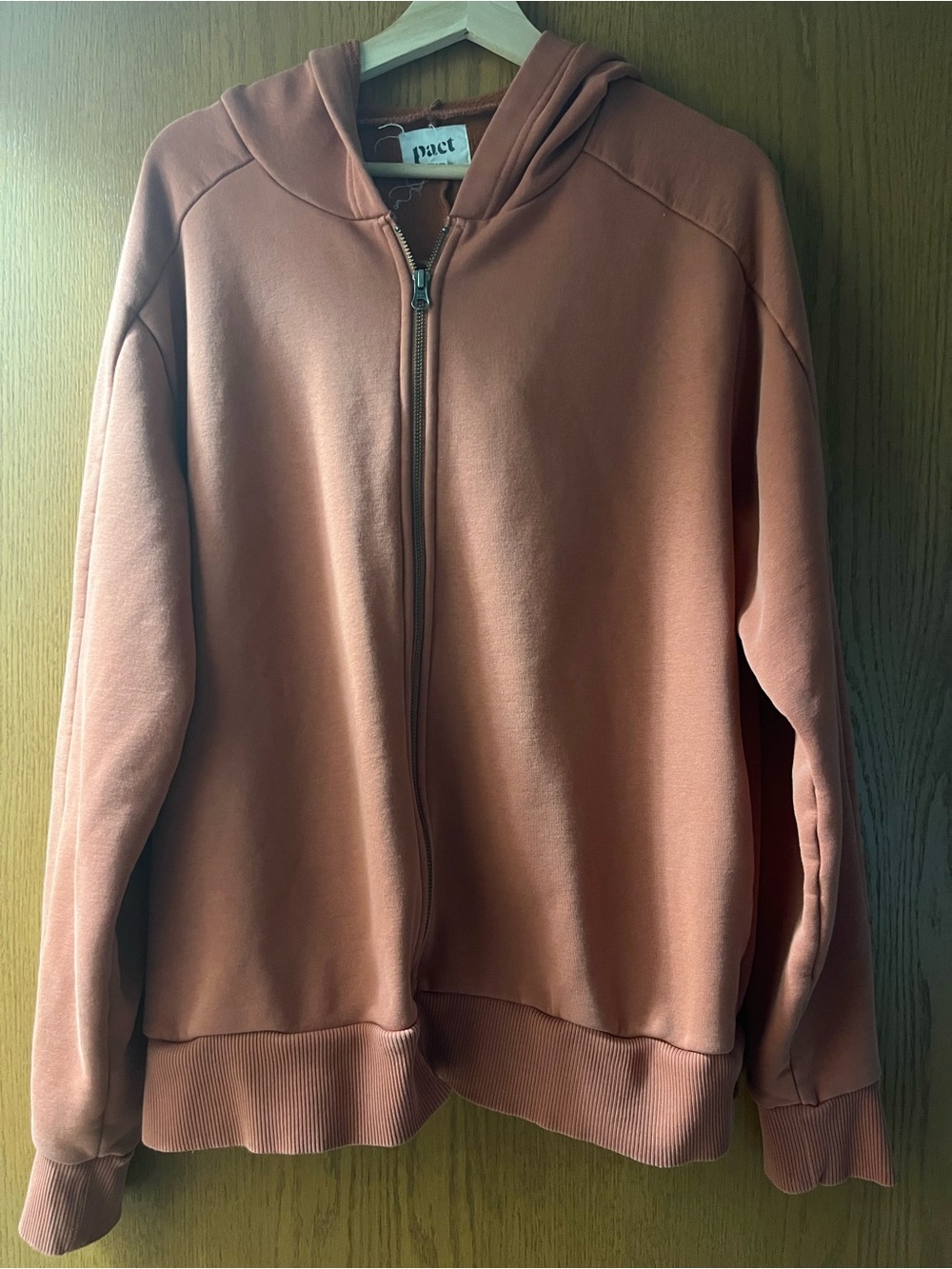 Pact Organic Burnt Orange Hoodie Size Large *flawed* - Picture 2 of 6